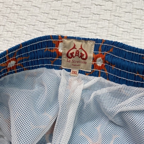 Le Sirenuse Positano Men’s Swim Trunks Sz 34 3XL Made In Italy Blue LinedBeach - Picture 7 of 11